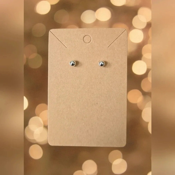 Silver Plated Ball Stud Earrings - Picture 2 of 2